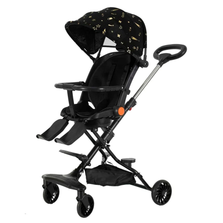 Carucior Sport Pliabil KD-2012 Reversibil 360° pentru copii, 6–36 luni, negru - KidMania.ro