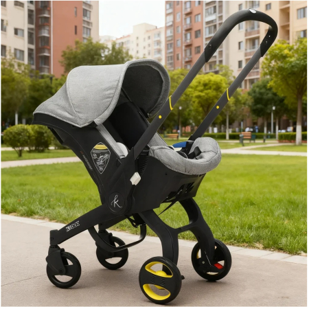 Carucior transformabil 2 in 1 pentru bebelusi, 0-18 luni, pana la 13 kg, gri - KidMania.ro [1]
