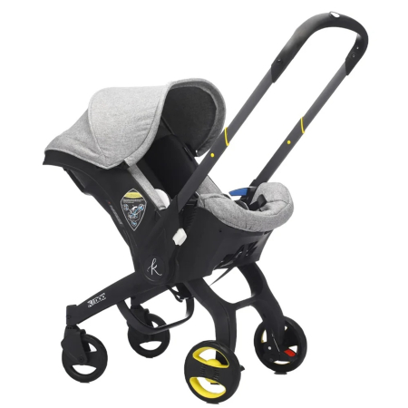 Carucioare, articole transport - Carucior transformabil 2 in 1 pentru bebelusi, 0-18 luni, pana la 13 kg, gri - KidMania.ro