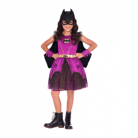 Costume pentru Fete - Costum Batgirl Purple cu pelerina pentru fete - KidMania.ro