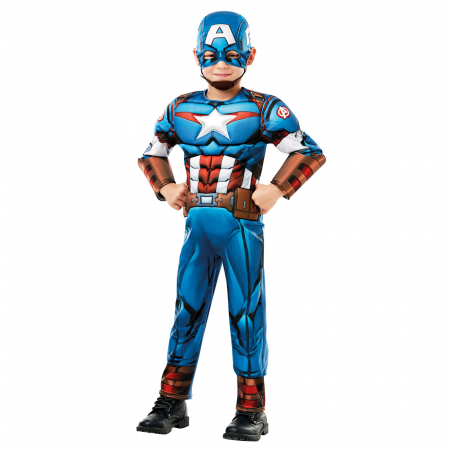 Costum Captain America Deluxe cu muschi pentru baieti [0]