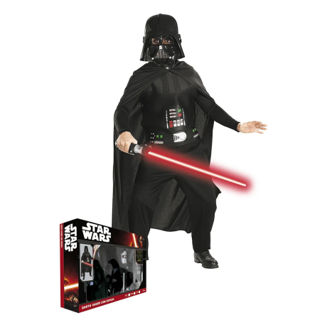 Set costum Darth Vader cu sabie laser si masca pentru copii - Star Wars - KidMania.ro
