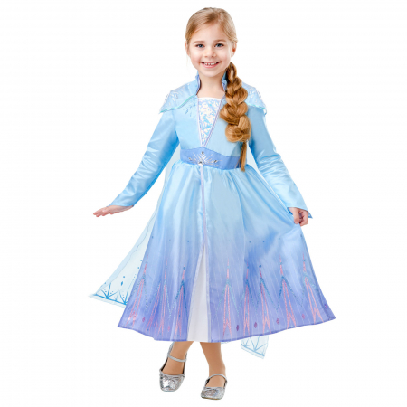 Costume Printese - Costum Disney Deluxe Elsa pentru fete, Regatul de gheata 2