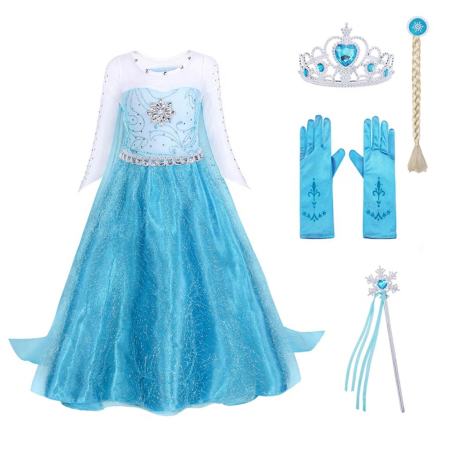 Costum Elsa Regina Zapezii KidMania® cu accesorii pentru fete - KidMania.ro [3]