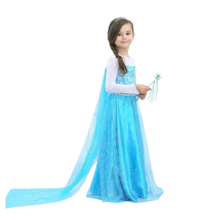 Costume Printese - Costum Elsa Regina Zapezii KidMania® cu accesorii pentru fete - KidMania.ro
