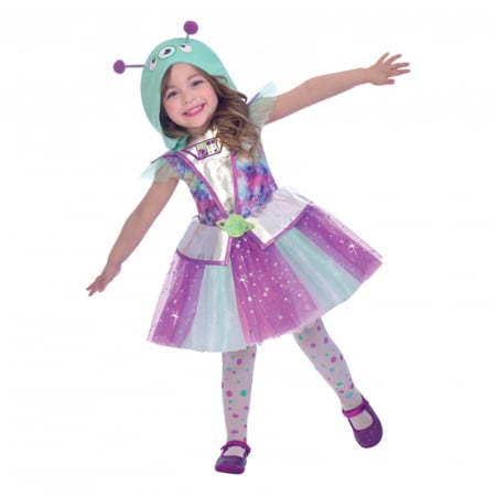 Costume pentru Fete - Costum extraterestru Alien KidMania® pentru fete - KidMania.ro
