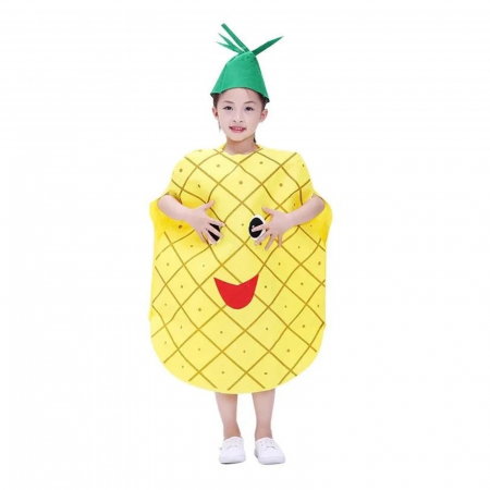 Costum fruct Ananas KidMania®, galben, pentru copii, marime universala - KidMania.ro