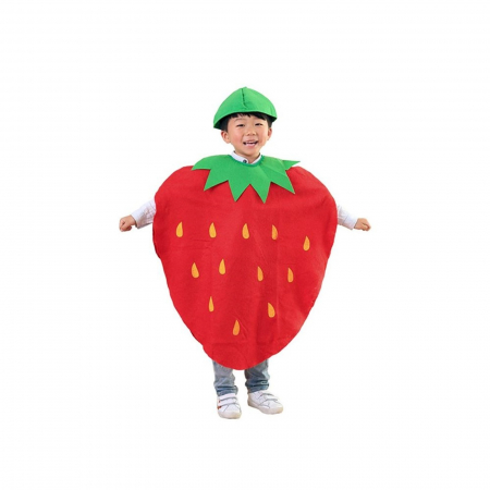 Costume Carnaval Copii - Costum fruct Capsuna KidMania®, rosu, pentru copii, marime universala - KidMania.ro
