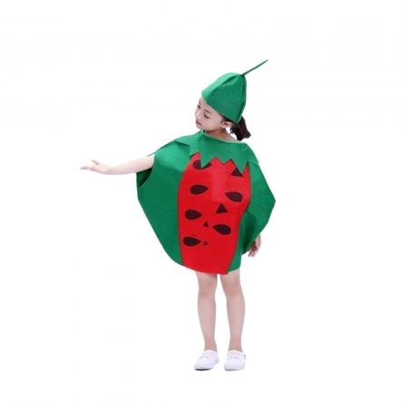 Costum fruct Pepene Rosu KidMania®, rosu, pentru copii, marime universala - KidMania.ro