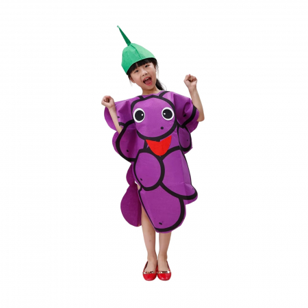 Costume Carnaval Copii - Costum fruct Strugure KidMania®, mov, pentru copii, marime universala - KidMania.ro