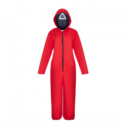 Costum gardian Squid Game, KidMania®, model Triunghi pentru copii - Jocul Calamarului - KidMania.ro