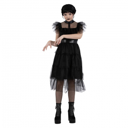 Costum gotic pentru bal KidMania®, Wednesday pentru fete - KidMania.ro [1]