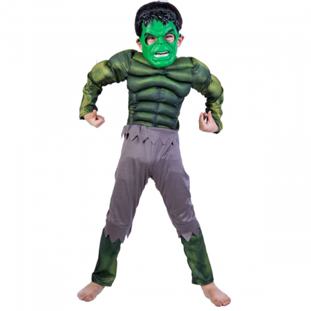 Costum Hulk clasic KidMania® cu muschi pentru baieti - KidMania.ro [3]