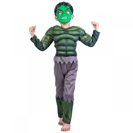 Costum Hulk clasic KidMania® cu muschi pentru baieti - KidMania.ro [2]