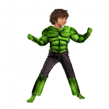 Costum Hulk clasic KidMania® cu muschi pentru baieti - KidMania.ro [1]