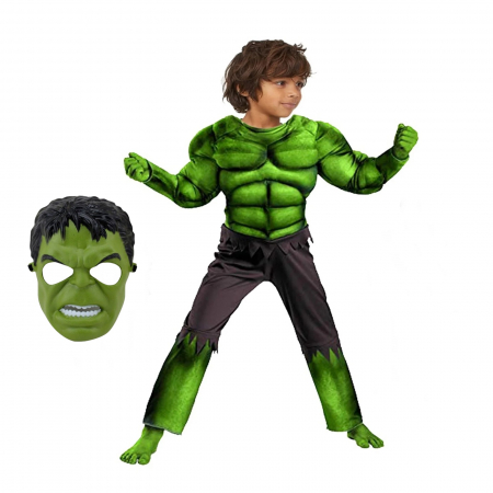 Costume Supereroi - Costum Hulk clasic KidMania® cu muschi pentru baieti - KidMania.ro
