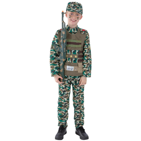 Costume pentru Halloween - Costum militar KidMania® cu imprimeu camuflaj pentru baieti - KidMania.ro
