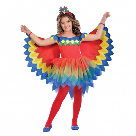 Costume Carnaval Copii - Costum papagal KidMania® cu aripi si bentita pentru fete - KidMania.ro