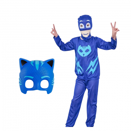 Costume Supereroi - Costum Pisoi KidMania® cu masca pentru copii - Eroii in Pijama - KidMania.ro