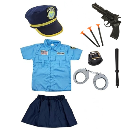 Costum politista KidMania® cu sapca pentru fete - KidMania.ro [1]