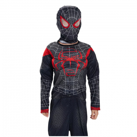 Costum Spiderman negru KidMania® cu muschi si doua manusi lansator pentru copii - KidMania.ro [4]