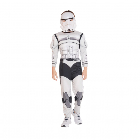 Costum Stormtrooper KidMania® cu muschi si masca pentru copii - KidMania.ro