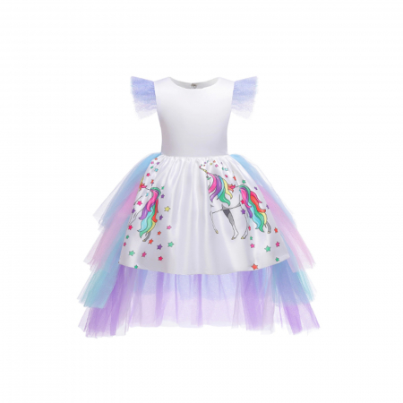 Costume Unicorn - Costum Unicorn KidMania® cu trena detasabila pentru fete - KidMania.ro