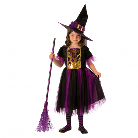Costume Vrajitoare Copii - Costum vrajitoare Purple KidMania® pentru fete - KidMania.ro