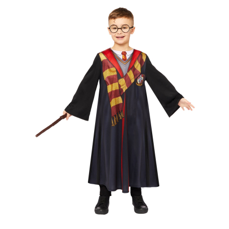 Costum Harry Potter Deluxe cu bagheta si ochelari pentru copii - KidMania.ro