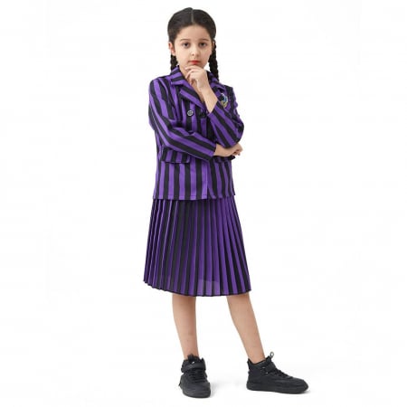 Costume pentru Fete - Costum Wednesday uniforma Nevermore Academy pentru fete - Kidmania.ro