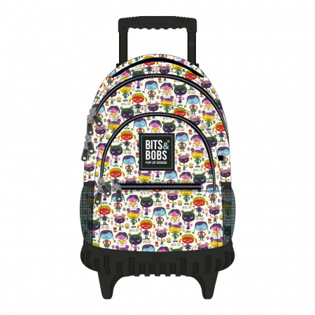 Rechizite - Ghiozdan Troler cu roti de cauciuc Bits Bobs Hello - Kidmania.ro