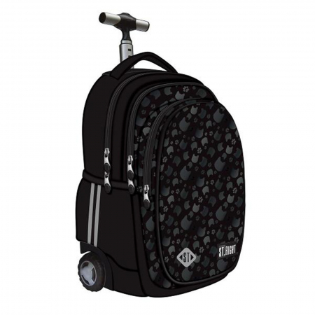 Ghiozdan Troler ST.Right, colectia Black Cats, TB01, roti silicon, 44x32x25 cm - KidMania.ro [0]