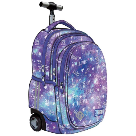 Rechizite - Ghiozdan Troler ST.Right, colectia Galaxy Girl, TB01, roti silicon, 44x32x25 cm - KidMania.ro