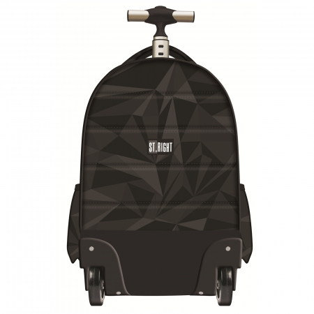 Ghiozdan Troler ST.Right, colectia Geometric Grey, TB01, roti silicon, 44x32x25 cm - KidMania.ro [1]