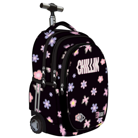 Rechizite - Ghiozdan Troler ST.Right, colectia Flower Mood, TB01, roti silicon, 44x32x25 cm - KidMania.ro