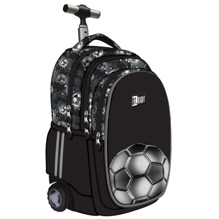 Rechizite - Ghiozdan Troler ST.Right, colectia Silver Goal, TB01, roti silicon, 44x32x25 cm - KidMania.ro