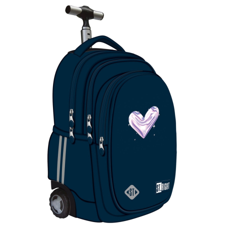 Rechizite - Ghiozdan Troler ST.Right, colectia Moonlight Heart, TB01, roti silicon, 44x32x25 cm - KidMania.ro