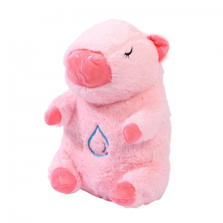 Jucarii de plus - Jucarie de plus Capibara KidMania® cu functie de respiratie, melodii si lumina pentru copii, 25 cm, roz - KidMania.ro