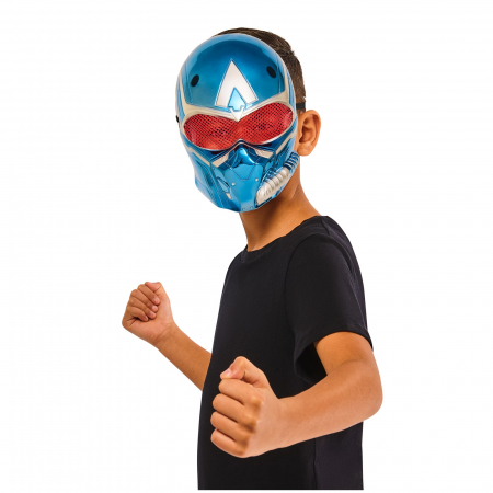 Masca Captain America metalizata pentru copii, 29 cm - KidMania.ro