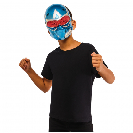 Masca Captain America metalizata pentru copii, 29 cm - KidMania.ro [1]