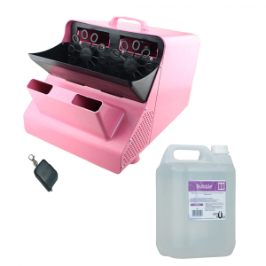 Masina de facut baloane, 100w, capacitate 2.5L, roz, cu telecomanda, lichid cadou [0]