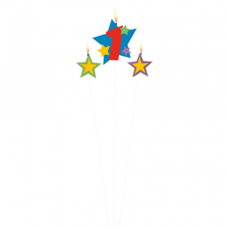 Lumanari aniversare - Set 3 lumanari pentru tort cifra 1