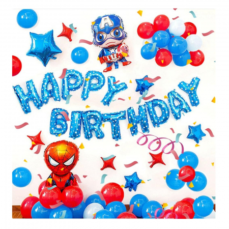 Arcade Baloane - Set aranjament baloane Happy Birthday Spiderman si Captain America