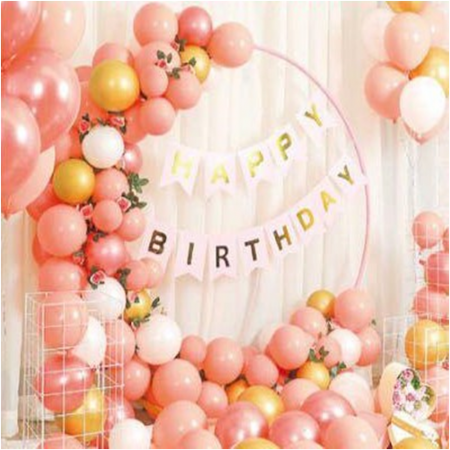 Arcade Baloane - Set arcada baloane roz Happy Bitrthday