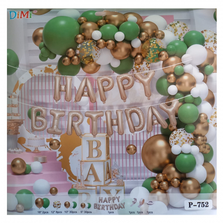 Arcade Baloane - Set arcada cu baloane KidMania® 70 bucati, Happy Birthday - KidMania.ro
