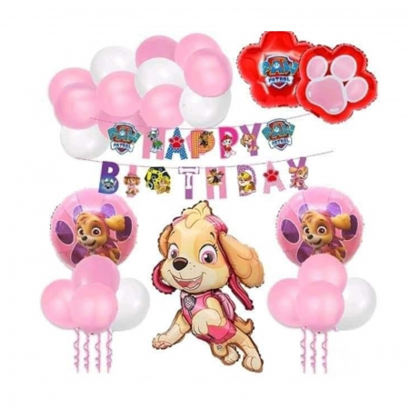 Arcade Baloane - Set arcada cu baloane Skye Paw Patrol - Happy Birthday, KidMania®, 25 bucati - KidMania.ro
