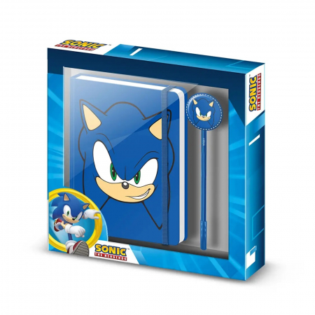 Sonic - Set carnet si pix Sonic The Hedgehog, 23x22x2 cm - KidMania.ro