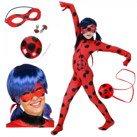 Costume Supereroi - Set costum Buburuza Miraculoasa cu yoyo si accesorii pentru copii - KidMania.ro