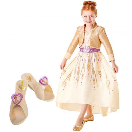 Set Costum Printesa Anna clasic si papuci din plastic pentru fete - Frozen 2 - Disney [0]