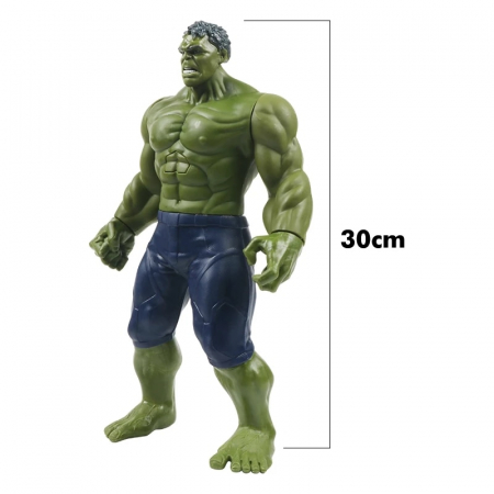 Set costum Hulk clasic cu muschi si figurina cu sunete 30 cm, pentru baieti [1]
